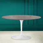 Eero Saarinen H 41 Masa de cafea ovala lalea din ceramica de piatra gri Made in Italy - Stacojiu Viadurini