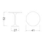 Masuta de cafea Tulip Eero Saarinen H 52 cu blat laminat lichid negru Made in Italy - Scarlet Viadurini