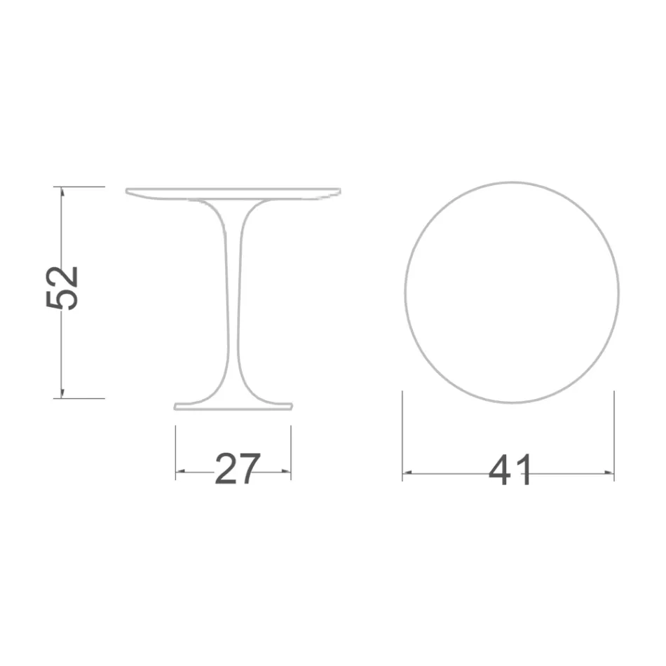 Masuta de cafea Tulip Eero Saarinen H 52 cu blat laminat lichid negru Made in Italy - Scarlet Viadurini