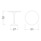 Masuta de cafea Tulip Eero Saarinen H 52 din Marmura Neagra Marquinia Made in Italy - Stacojiu Viadurini