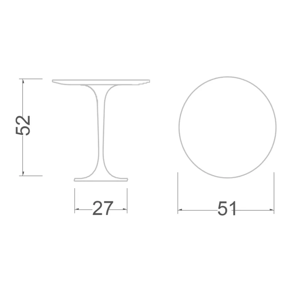 Masuta de cafea Tulip Eero Saarinen H 52 din Marmura Neagra Marquinia Made in Italy - Stacojiu Viadurini