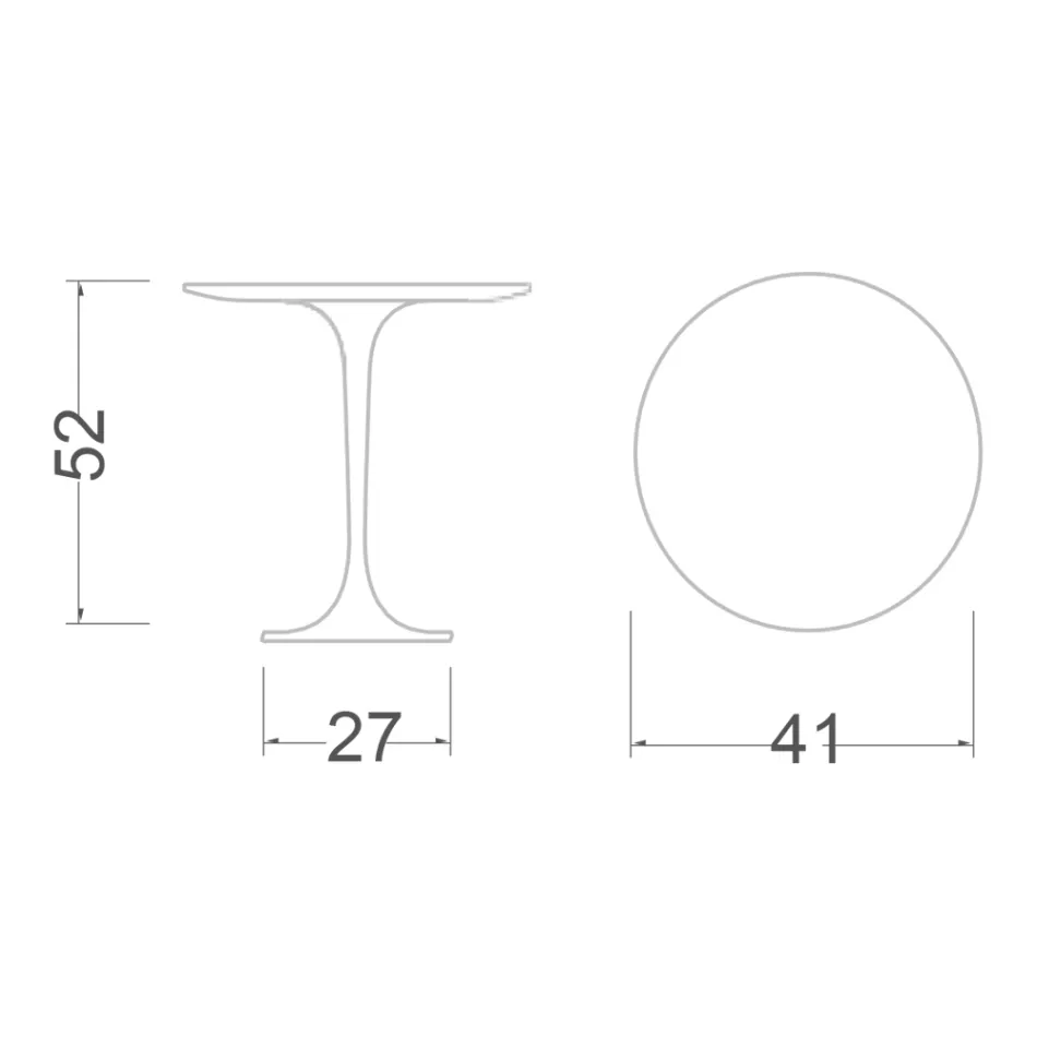 Masuta de cafea Tulip Eero Saarinen H 52 Rotunda din Marmura Arabescato Made in Italy - Stacojiu Viadurini