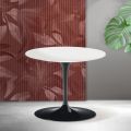 Masă de cafea Saarinen Tulip, H 39 cm, ceramică Florim albă mată - Scarlet