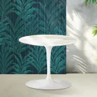 Masă de cafea Saarinen Tulip, H 39 cm, ceramică lucioasă Calacatta Gold Florim - Stacojiu Viadurini
