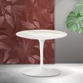 Masă de cafea Saarinen Tulip, H 39 cm, din ceramică Florim Calacatta aurie mată - Stacojiu