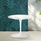 Masă de cafea Saarinen Tulip, H 39 cm, din ceramică lucioasă Statuario Florim - Stacojiu Viadurini