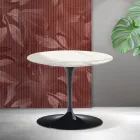 Masă de cafea Saarinen Tulip, H 39 cm, din ceramică mată Florim Statuario - Stacojiu Viadurini