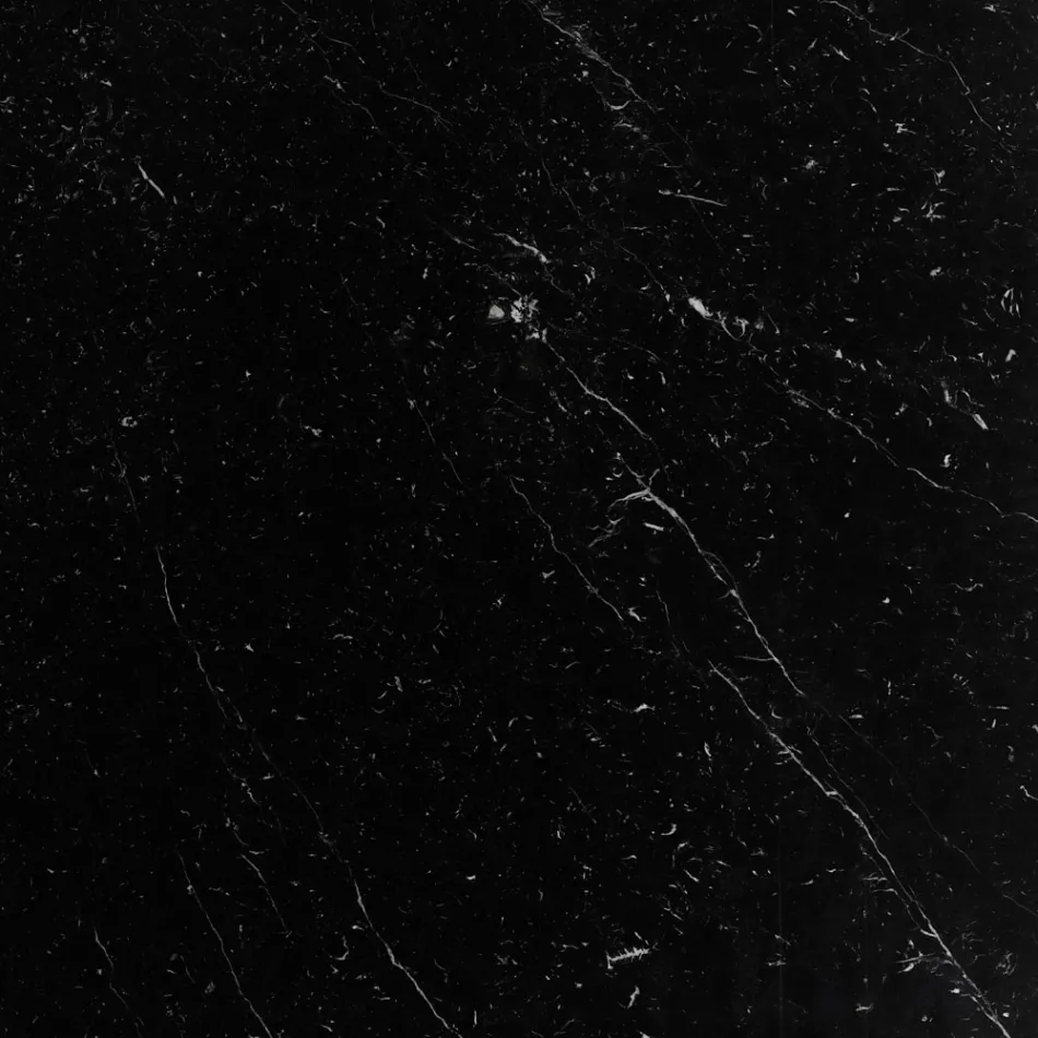 Masuta de cafea rotunda Tulip Saarinen H 39 din marmura neagra Marquinia Made in Italy - Scarlet Viadurini