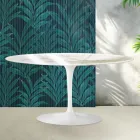 Masă de cafea Saarinen Tulip, H 41 cm, ceramică aurie lucioasă Florim Calacatta - Stacojiu Viadurini