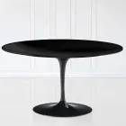 Masuta de cafea Tulip Saarinen H 41 cu blat oval din laminat lichid negru Made in Italy - Scarlet Viadurini