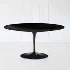 Masuta de cafea Tulip Saarinen H 41 din laminat lichid oval negru Made in Italy - Scarlet Viadurini