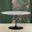 Masuta de cafea Tulip Saarinen H 41 din marmura Statuarietto Carrara Made in Italy - Scarlet Viadurini