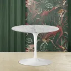 Masuta de cafea rotunda Tulip Saarinen H 41 cu blat din marmura Arabescato Made in Italy - Scarlet Viadurini