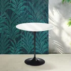 Masă de cafea Saarinen Tulip, H 52 cm, ceramică Florim albă lucioasă - stacojiu Viadurini