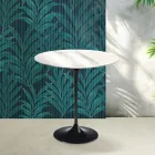 Masă de cafea Saarinen Tulip, H 52 cm, ceramică lucioasă Statuario Florim - Stacojiu Viadurini