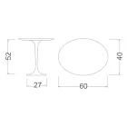 Masuta de cafea Tulip Saarinen H 52 cu blat oval din laminat lichid negru Made in Italy - Scarlet Viadurini