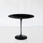 Masuta de cafea Tulip Saarinen H 52 cu blat oval din laminat lichid negru Made in Italy - Scarlet Viadurini