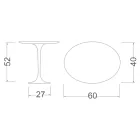 Masuta de cafea Tulip Saarinen H 52 cu Blat Oval din Marmura de Carrara Made in Italy - Stacojiu Viadurini
