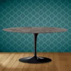 Masuta Ovala Tulip Saarinen H 41 din Ceramica Kira Made in Italy - Scarlet Viadurini