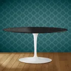 Masă de cafea Saarinen Oval Tulip H 41 în ceramică Somnia fabricată în Italia - Stacojiu Viadurini