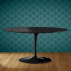 Masă de cafea Saarinen Oval Tulip H 41 în ceramică Somnia fabricată în Italia - Stacojiu Viadurini