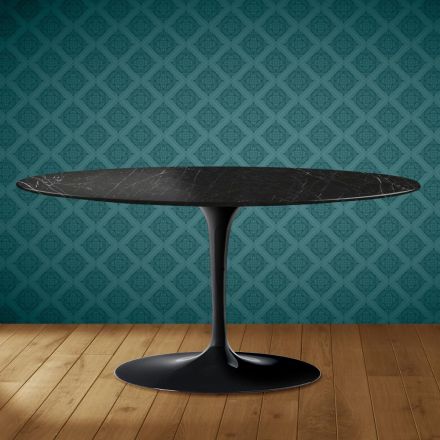 Masă de cafea Saarinen Oval Tulip H 41 în ceramică Somnia fabricată în Italia - Stacojiu Viadurini