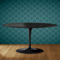 Masă de cafea Saarinen Oval Tulip H 41 în ceramică Somnia fabricată în Italia - Stacojiu