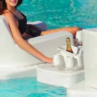 Masuta de cafea - tava plutitoare din piele faux și plexiglass nautice Trona Viadurini