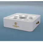 Masuta de cafea - tava plutitoare din piele faux și plexiglass nautice Trona Viadurini