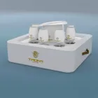 Masuta de cafea - tava plutitoare din piele faux și plexiglass nautice Trona Viadurini