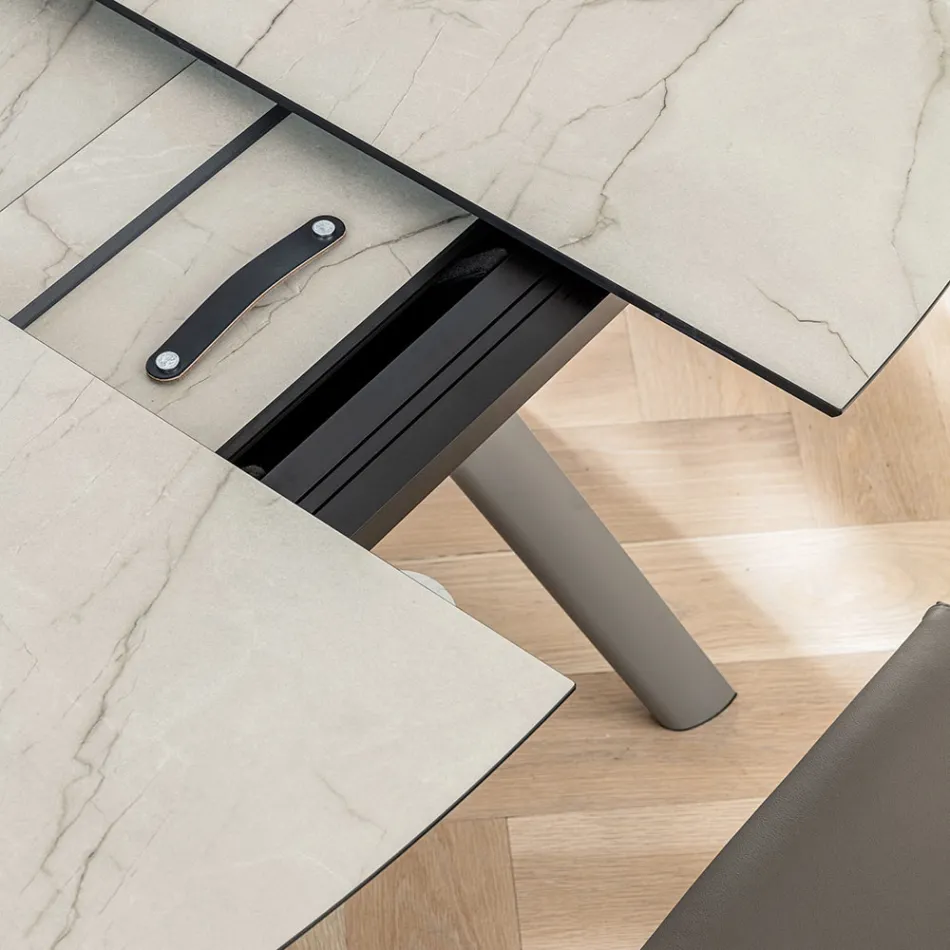 Masă extensibilă tip butoi până la 170 cm din HPL stratificat - Convivio Viadurini