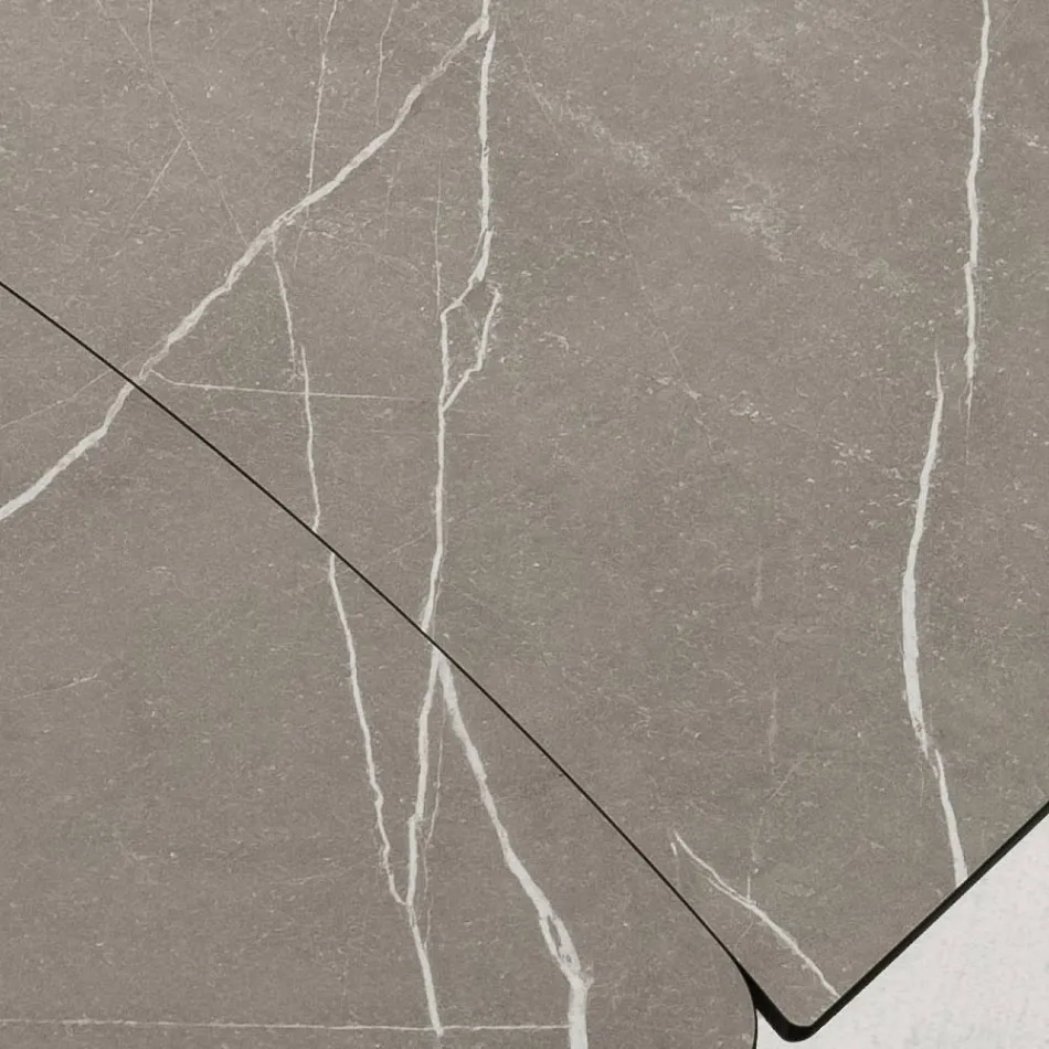 Masă extensibilă tip butoi până la 240 sau 280 cm din HPL și metal - Prezent Viadurini