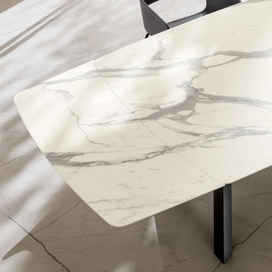 Masă extensibilă tip butoi până la 240 sau 280 cm din HPL stratificat - Dialogo Viadurini