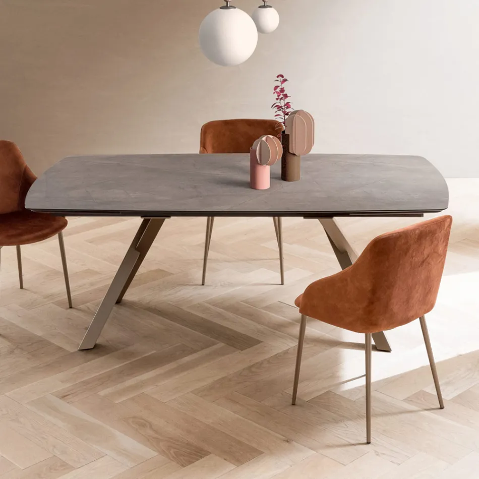 Masă extensibilă tip butoi până la 240 sau 280 cm din HPL stratificat - Dialogo Viadurini