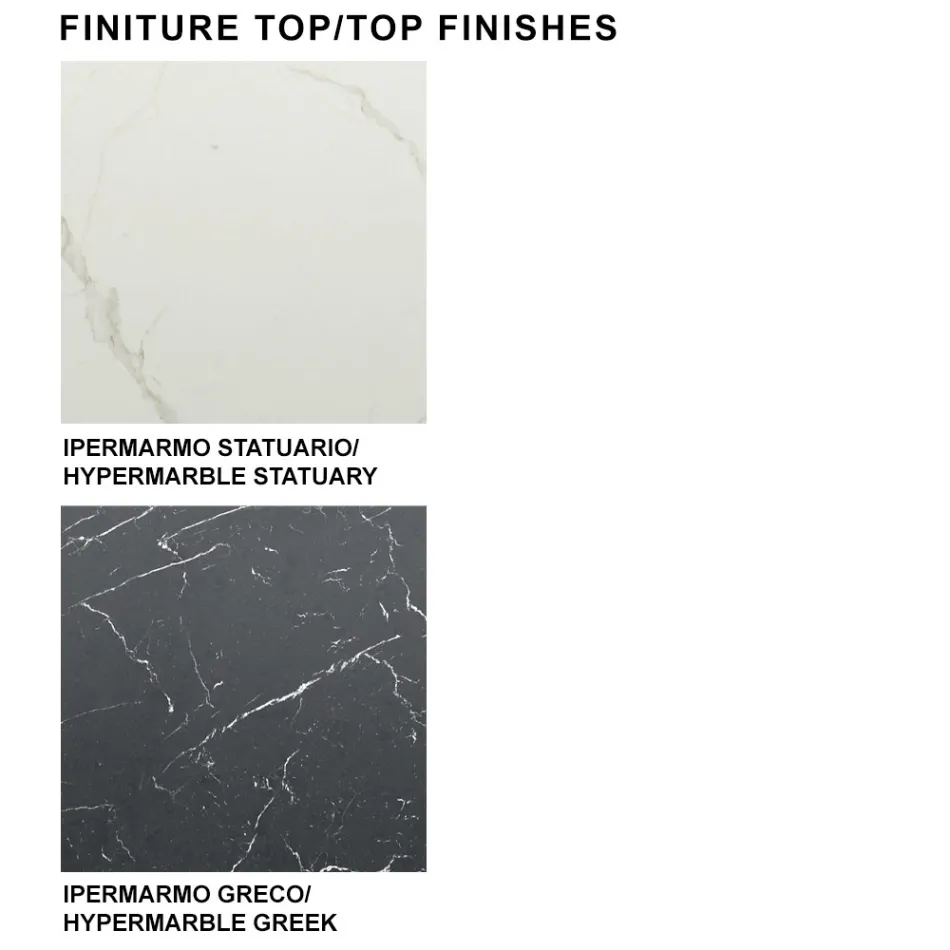 Masa Baril Moderna din Ceramica si Otel Rose Gold Made in Italia – Settimmio Viadurini