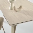Masă extensibilă 160/240x90 cm din piatră sinterizată cu efect de marmură - Samus Viadurini