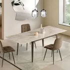 Masă extensibilă 160/240x90 cm din piatră sinterizată cu efect de marmură - Samus Viadurini