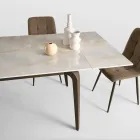 Masă extensibilă 160/240x90 cm din piatră sinterizată cu efect de marmură - Samus Viadurini