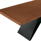 Masă extensibilă 160/240x90 cm din nuc și fier - Nodo Viadurini