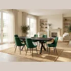 Masă extensibilă 160/240x90 cm din vitroceramică - Master Viadurini