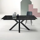 Masă extensibilă 180/240x100 cm din piatră sinterizată cu efect de marmură - Loggia Viadurini