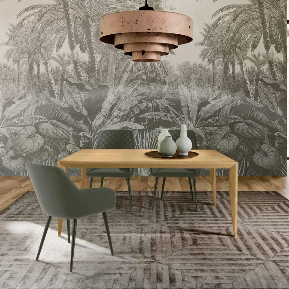 Masă extensibilă de la 180 la 240 cm din lemn de frasin cu lamele - Modula Viadurini