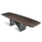 Masa extensibila 200/300x100 din furnir stejar si metal - cruce Viadurini