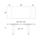 Masa extensibila 3 m Blat Ceramic Lucios Picioare Metal - Papusca Viadurini