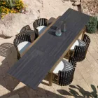 Masă extensibilă 340 cm Dining exterior în aluminiu și sticlă sau Laminam - Julie Viadurini