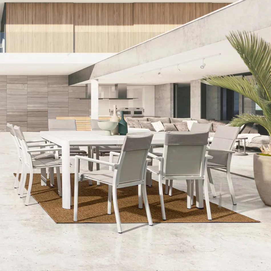 Masa extensibila la 149 cm din aluminiu acoperit cu pulbere - Necesar Viadurini