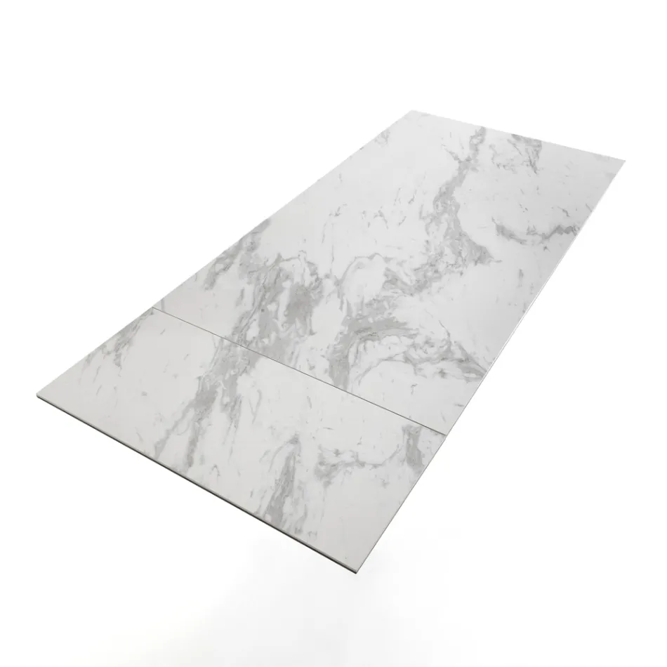 Masa extensibila pana la 170 cm din otel si ceramica - Sfinx Viadurini