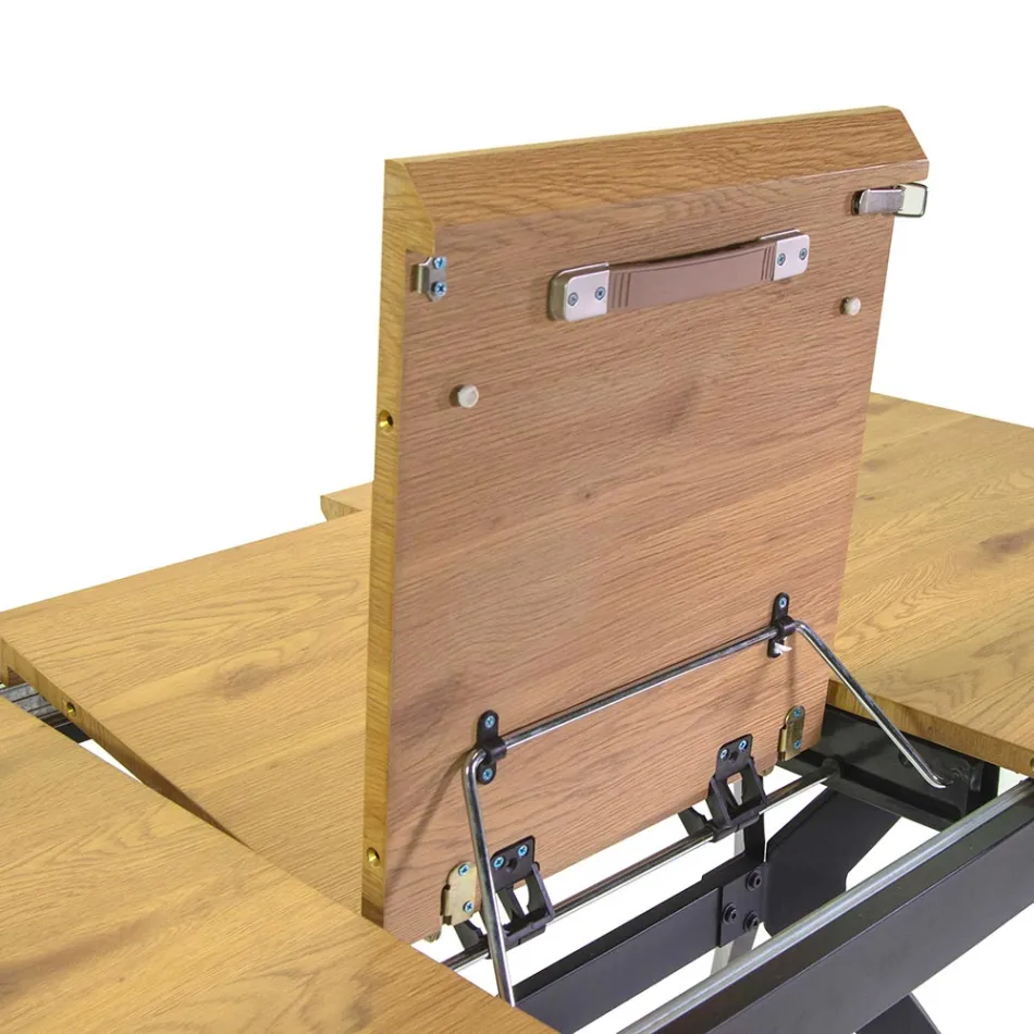 Masă extensibilă 180 cm din MDF cu efect de lemn și granulație în relief - spumă Viadurini