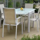 Masă extensibilă 180 cm sau 220 cm cu blat din sticlă călită - Cartellina Viadurini