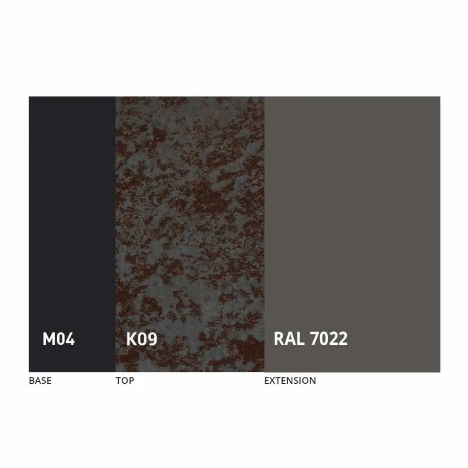 Masă extensibilă de luat masa la 2,8 m în picioare din ceramică și metal - Paoluccio Viadurini